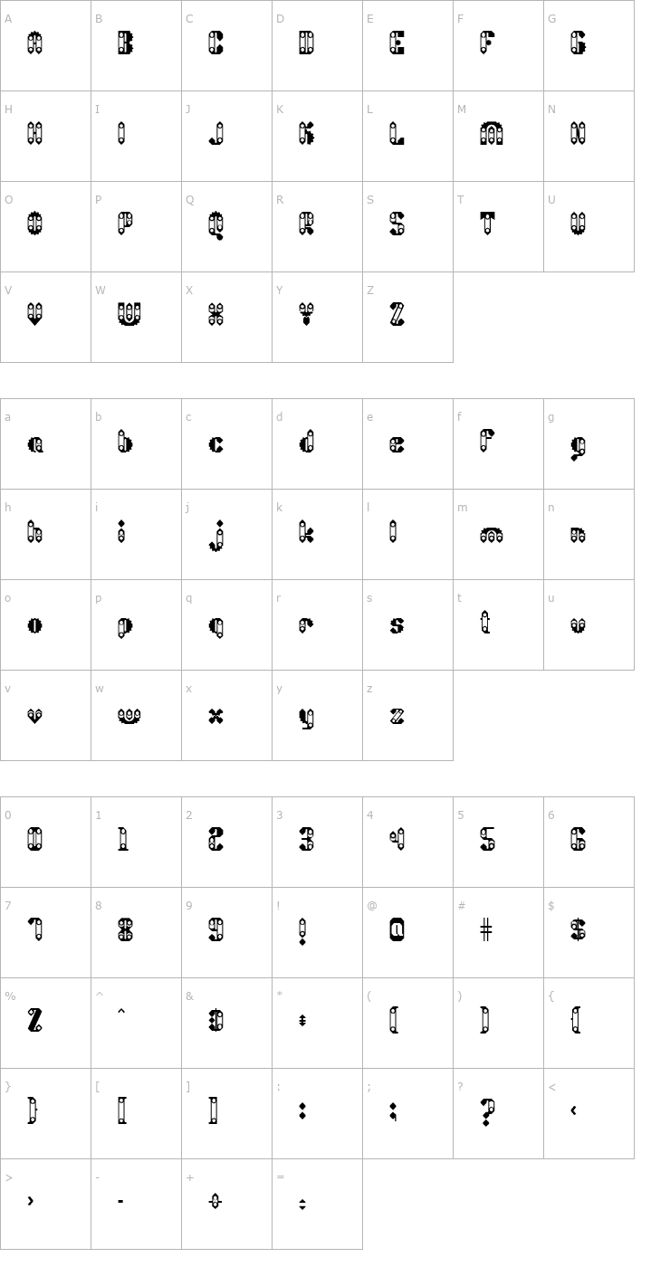 Character Map Sprokett Font