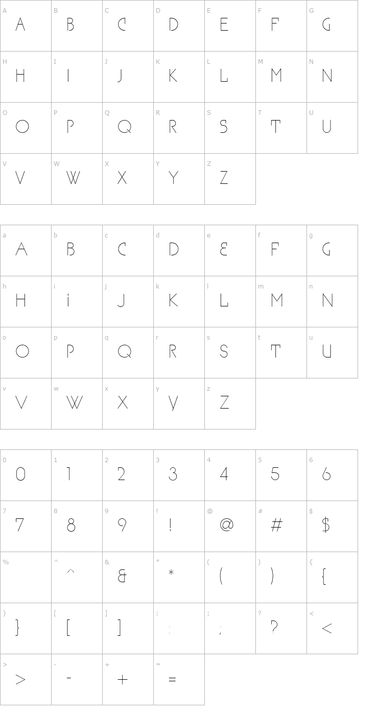 Character Map SPThais-Light Font