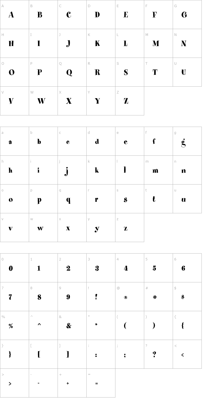 Character Map SpumoniLPStd Font