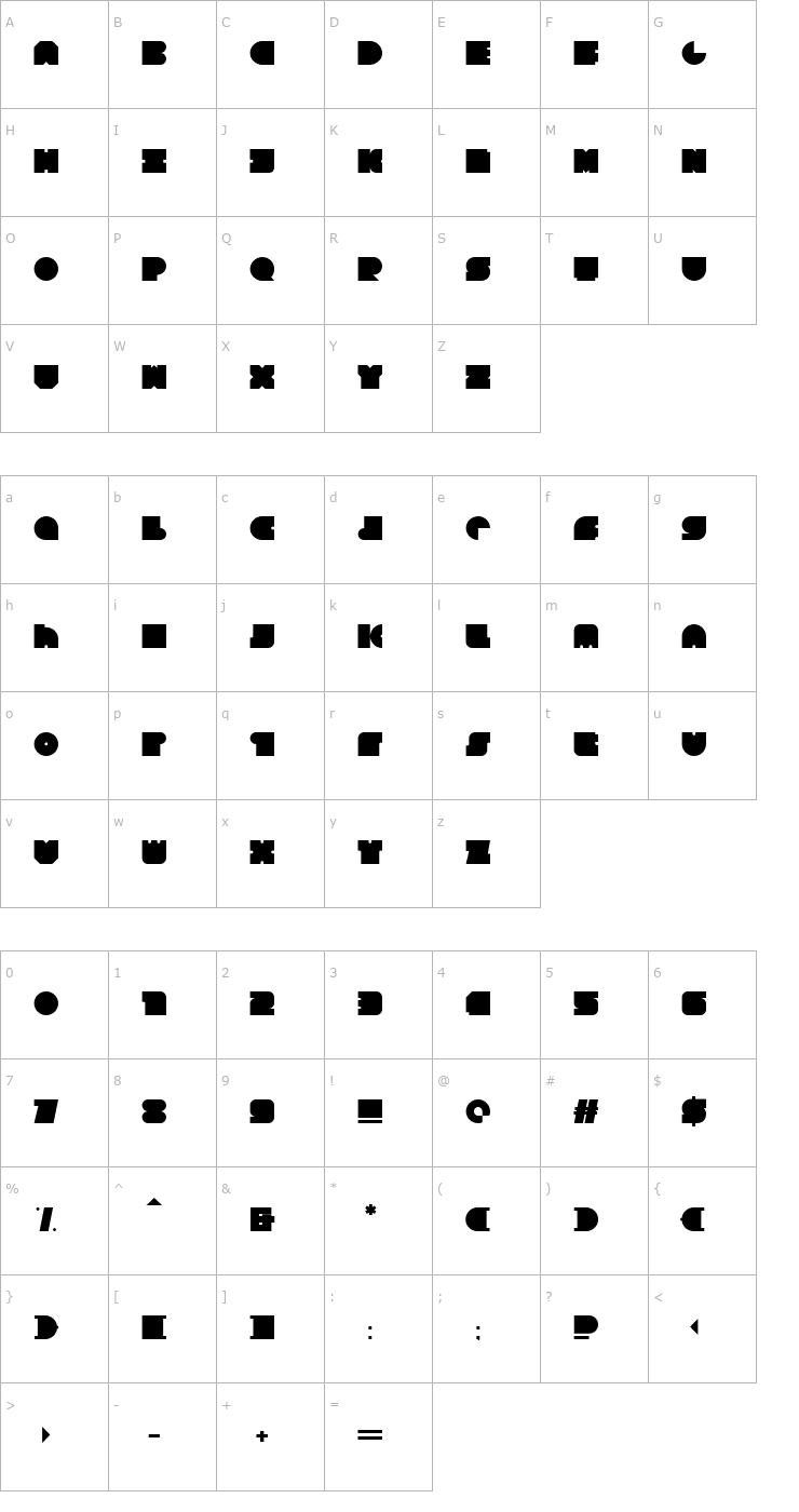 Character Map Square 80 Font