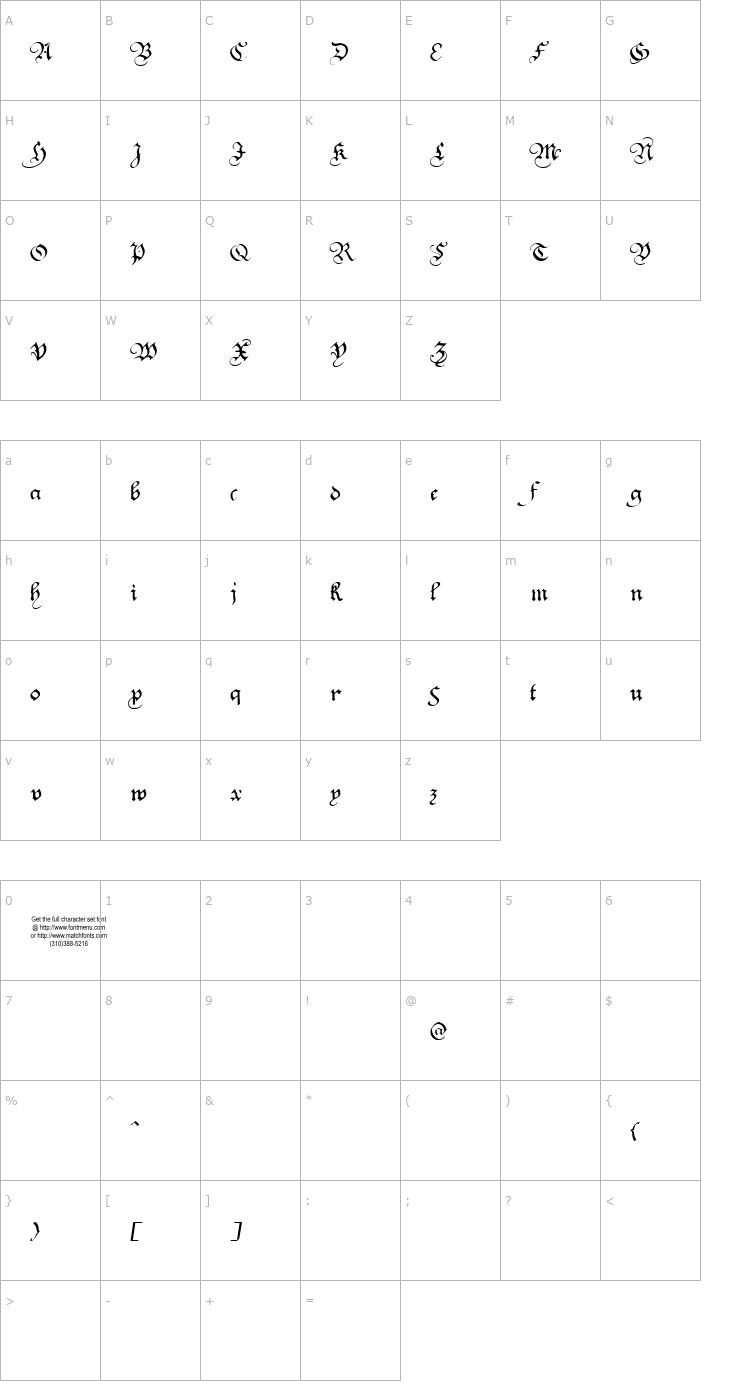 Character Map Square Text Font