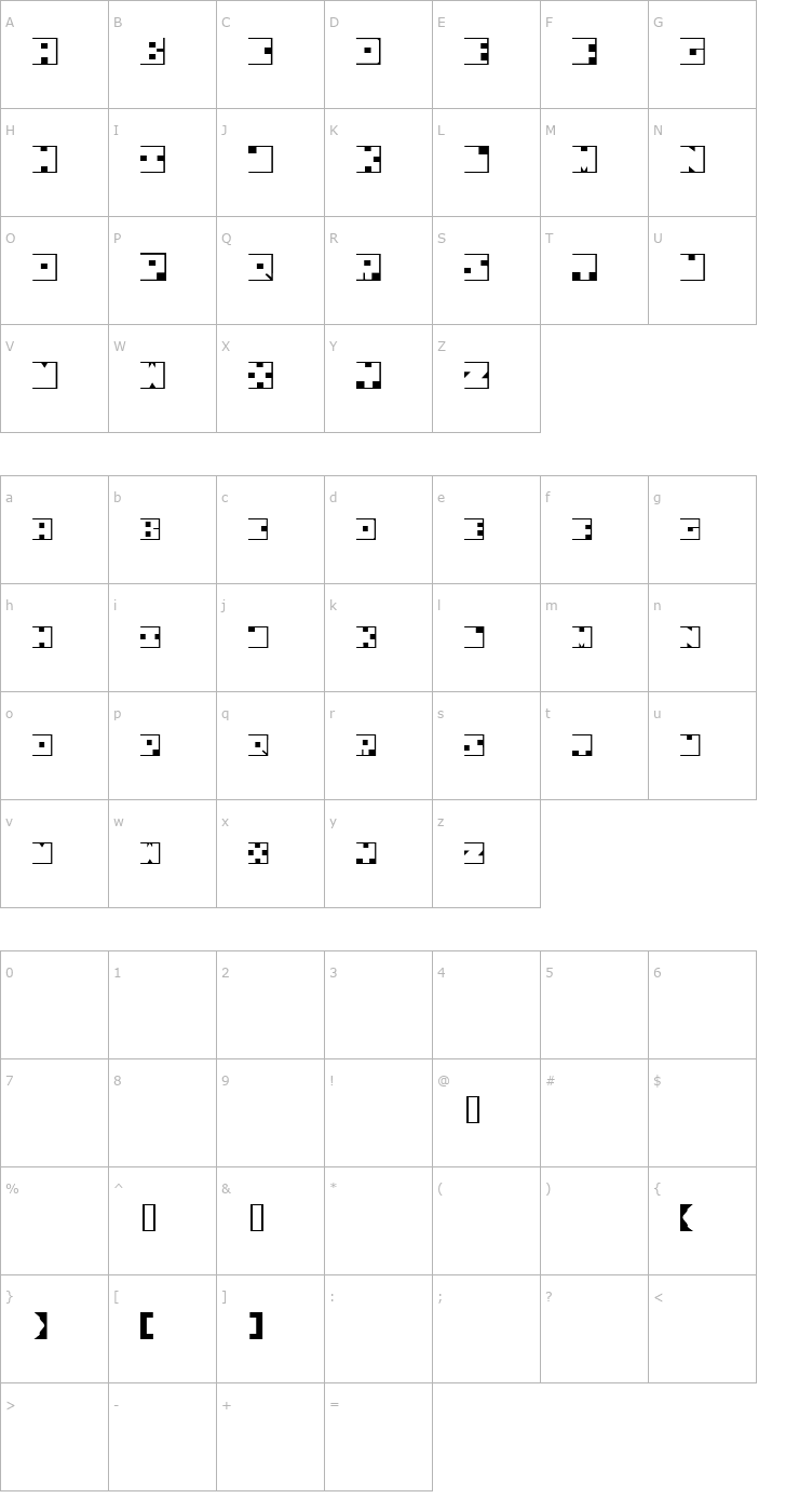 Character Map Squaresville2 Font