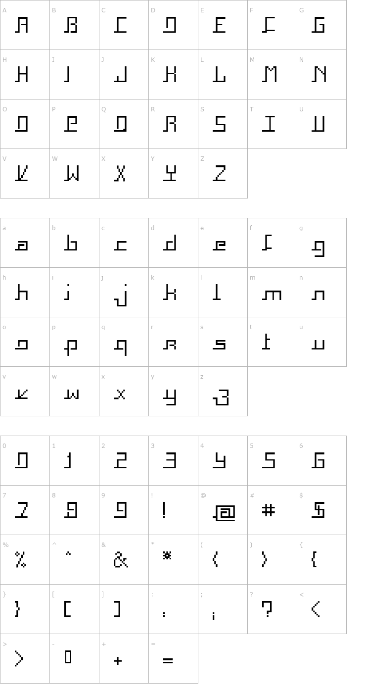 Character Map Squaropen Font