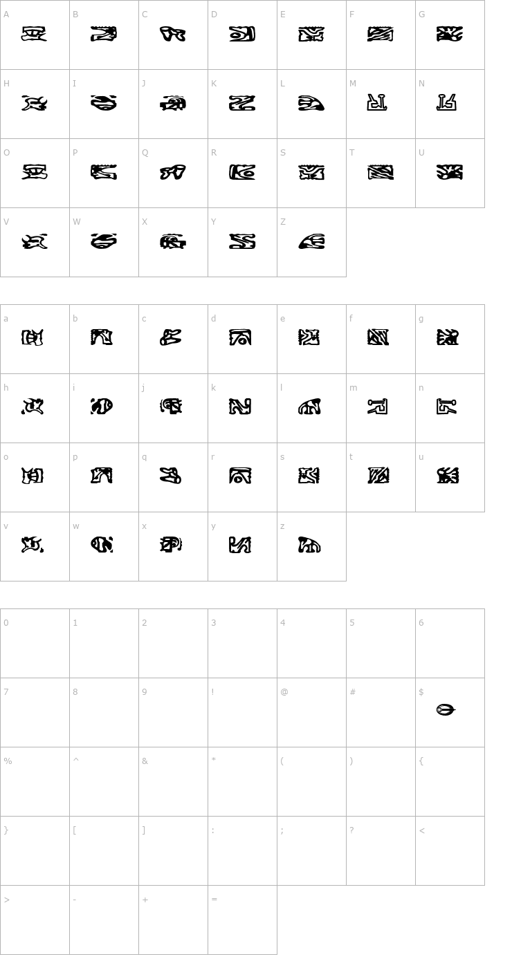 Character Map ST Bajoran Ideogram Font