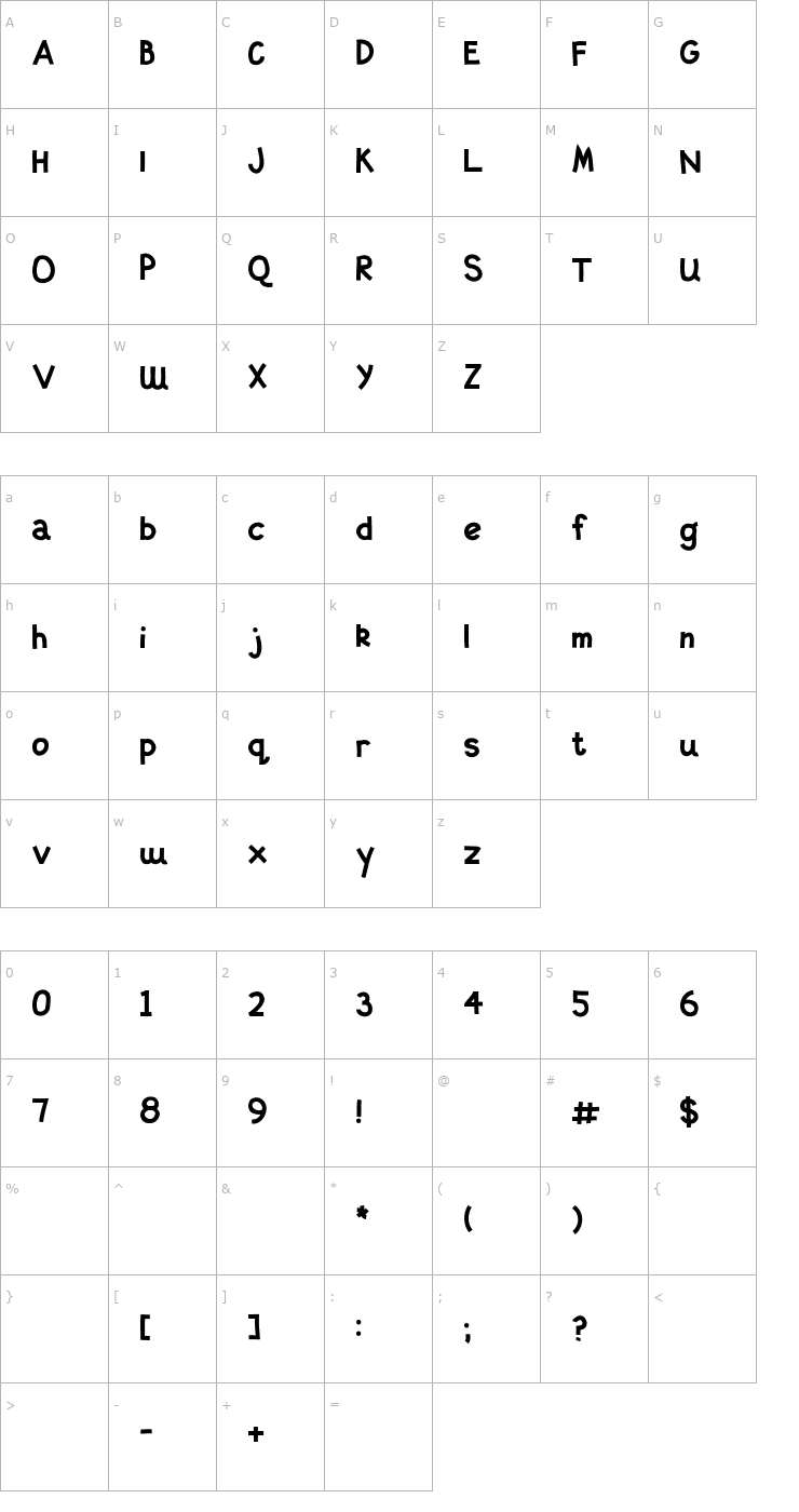 Character Map ST Ember Font