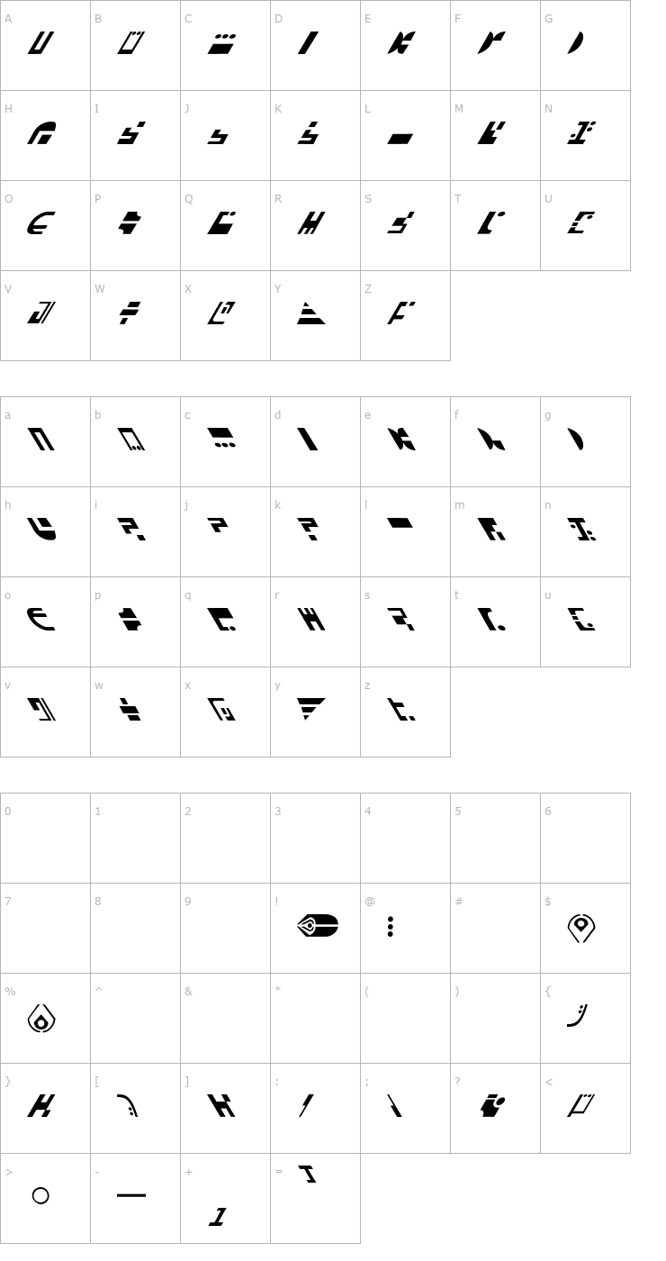 Character Map ST Ferengi R Font