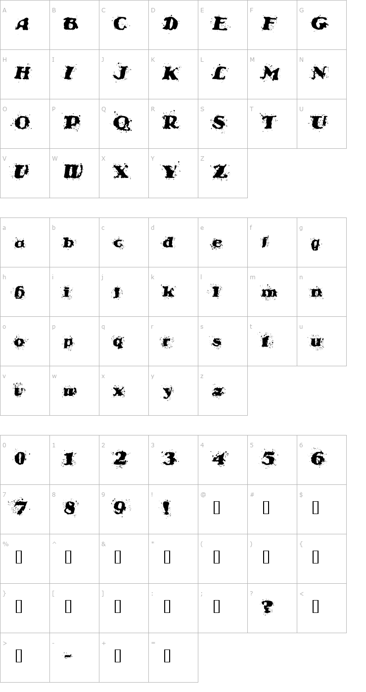 Character Map StableNo Font