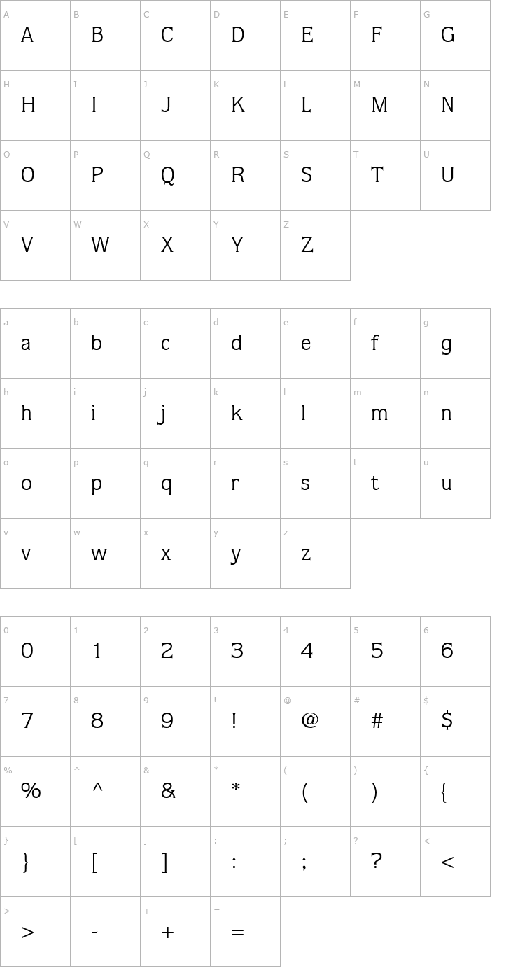 Character Map Stack SSi Font