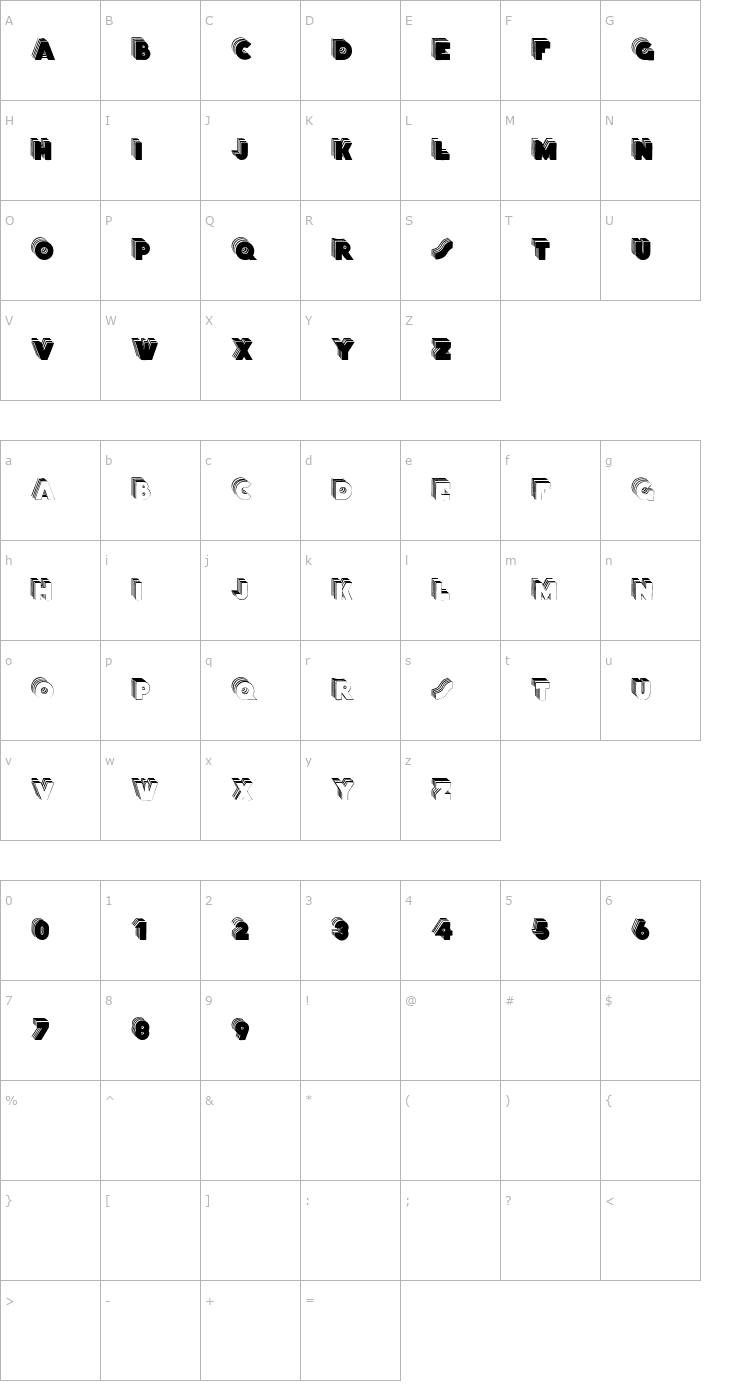 Character Map Stackcaps Font