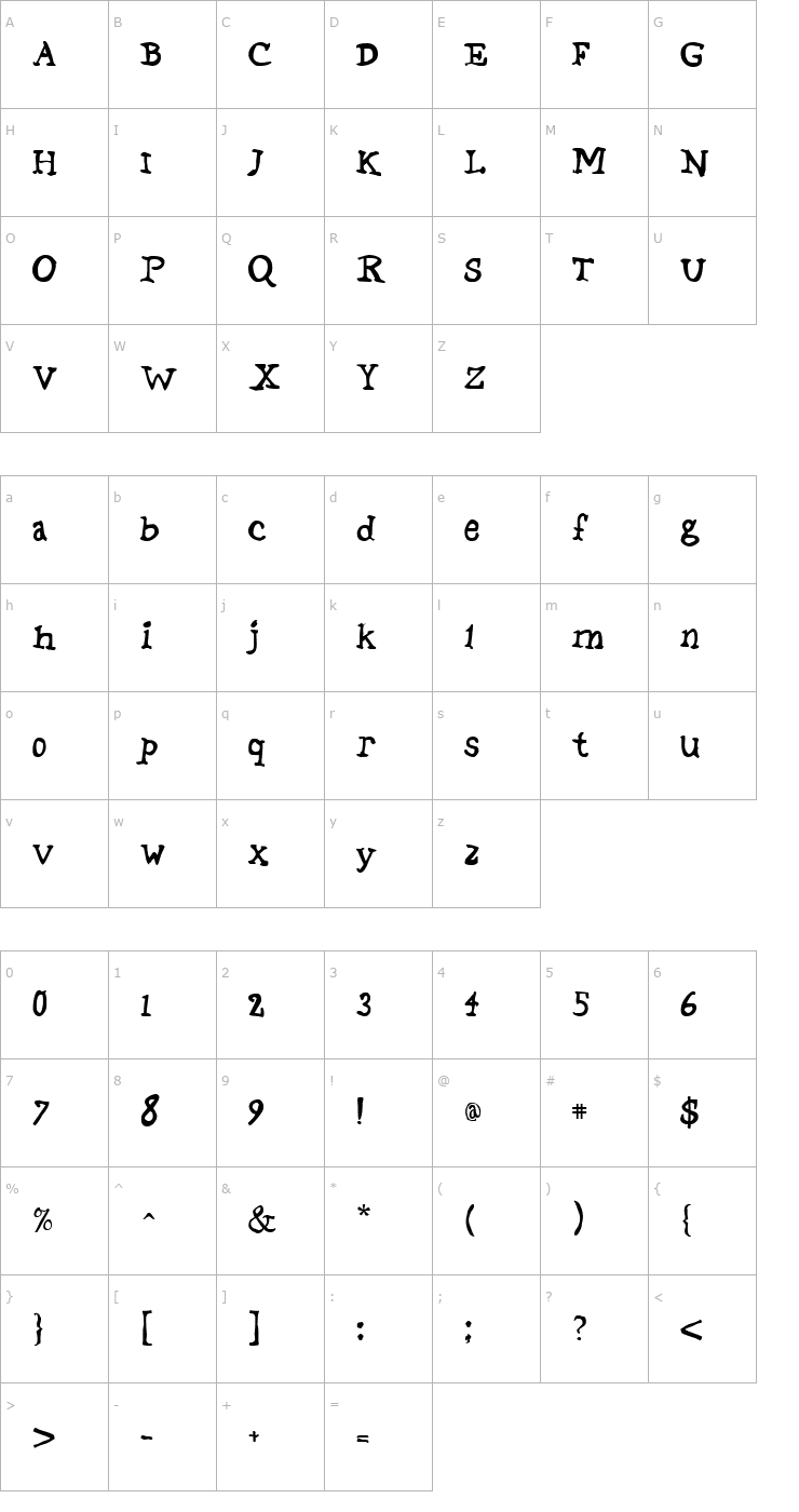 Character Map Stage Regular Font