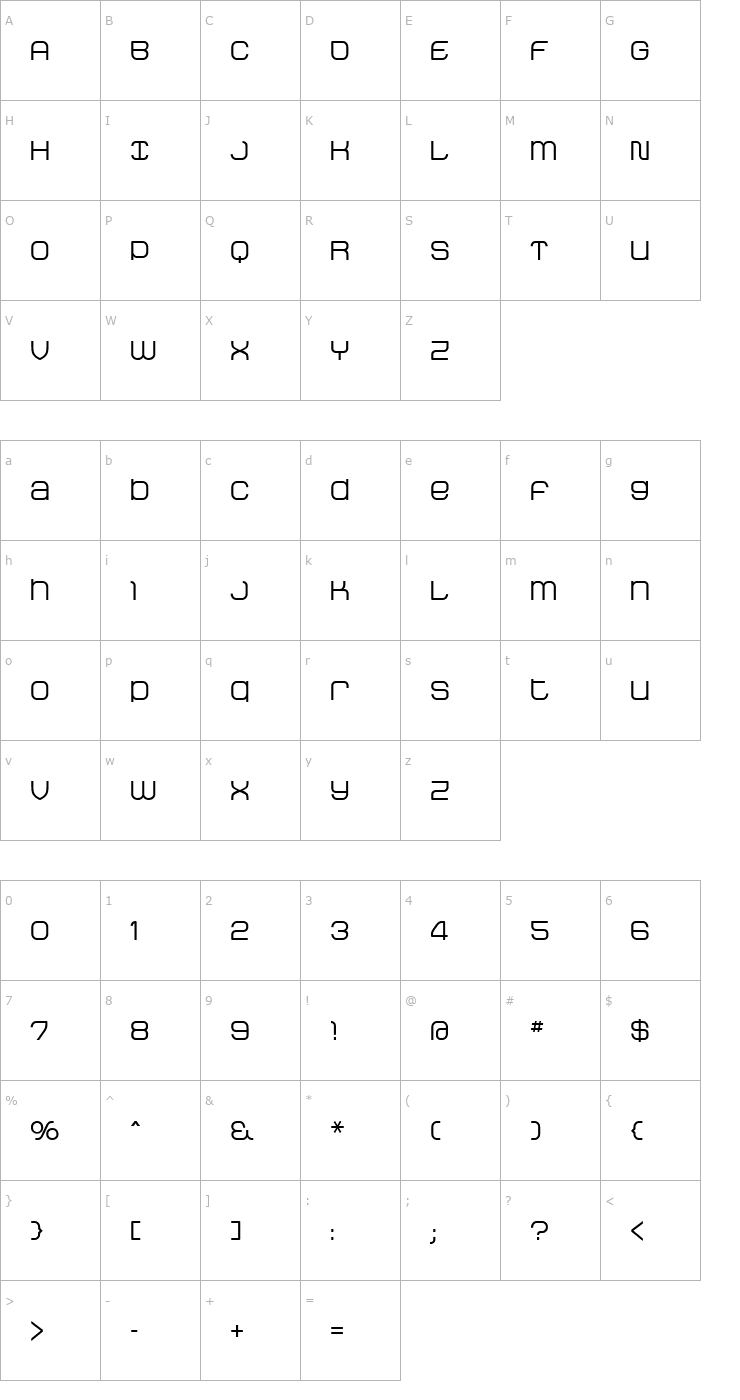 Character Map StakBold Font