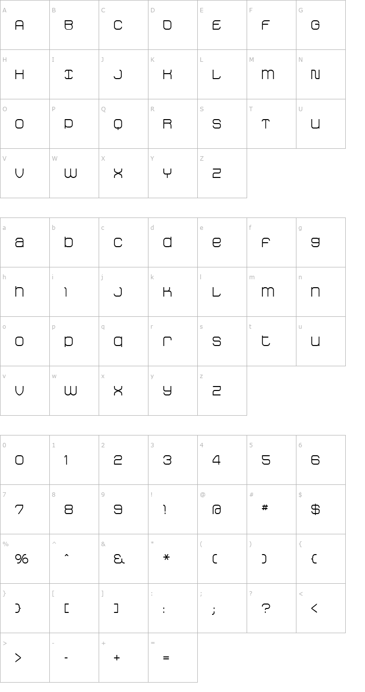 Character Map StakRegular Font
