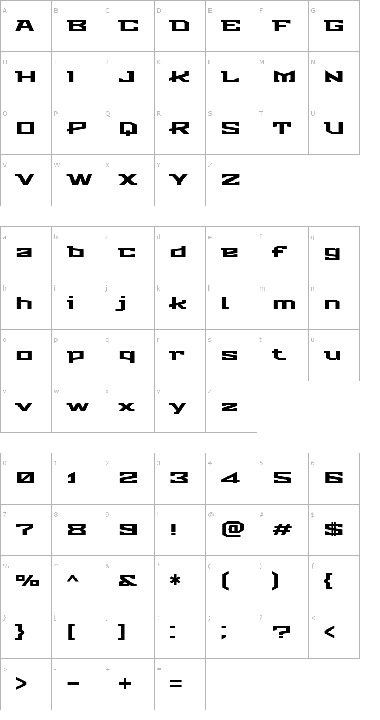 Character Map Stalin One Font