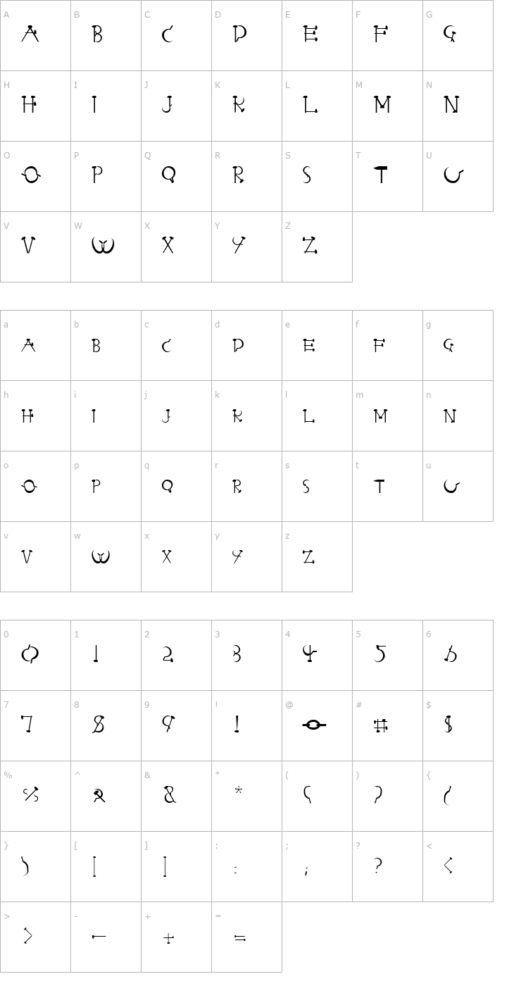 Character Map Stalingrad.fog Font