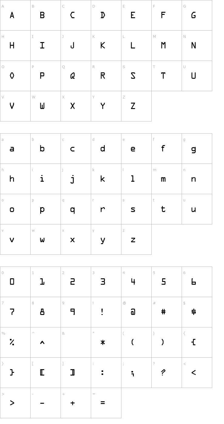 Character Map STALKER1 Font