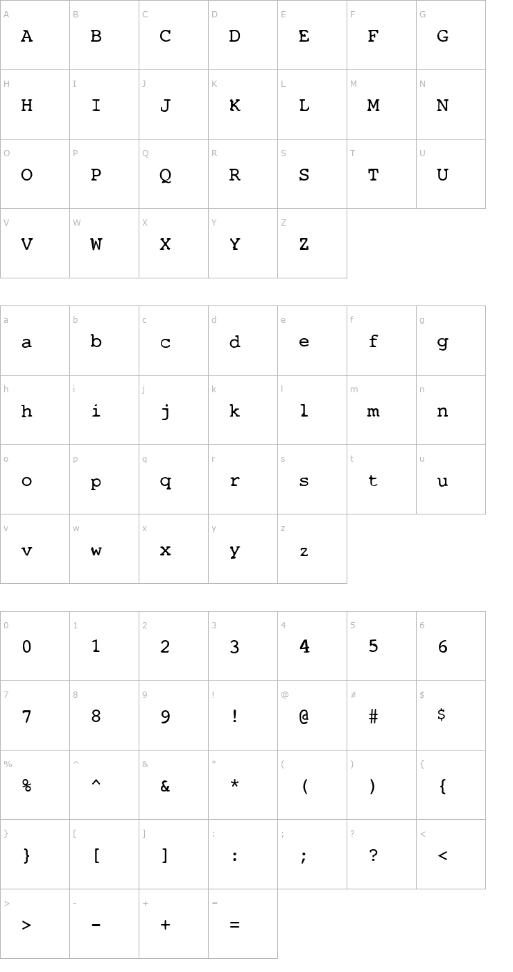 Character Map STALKER2 Font