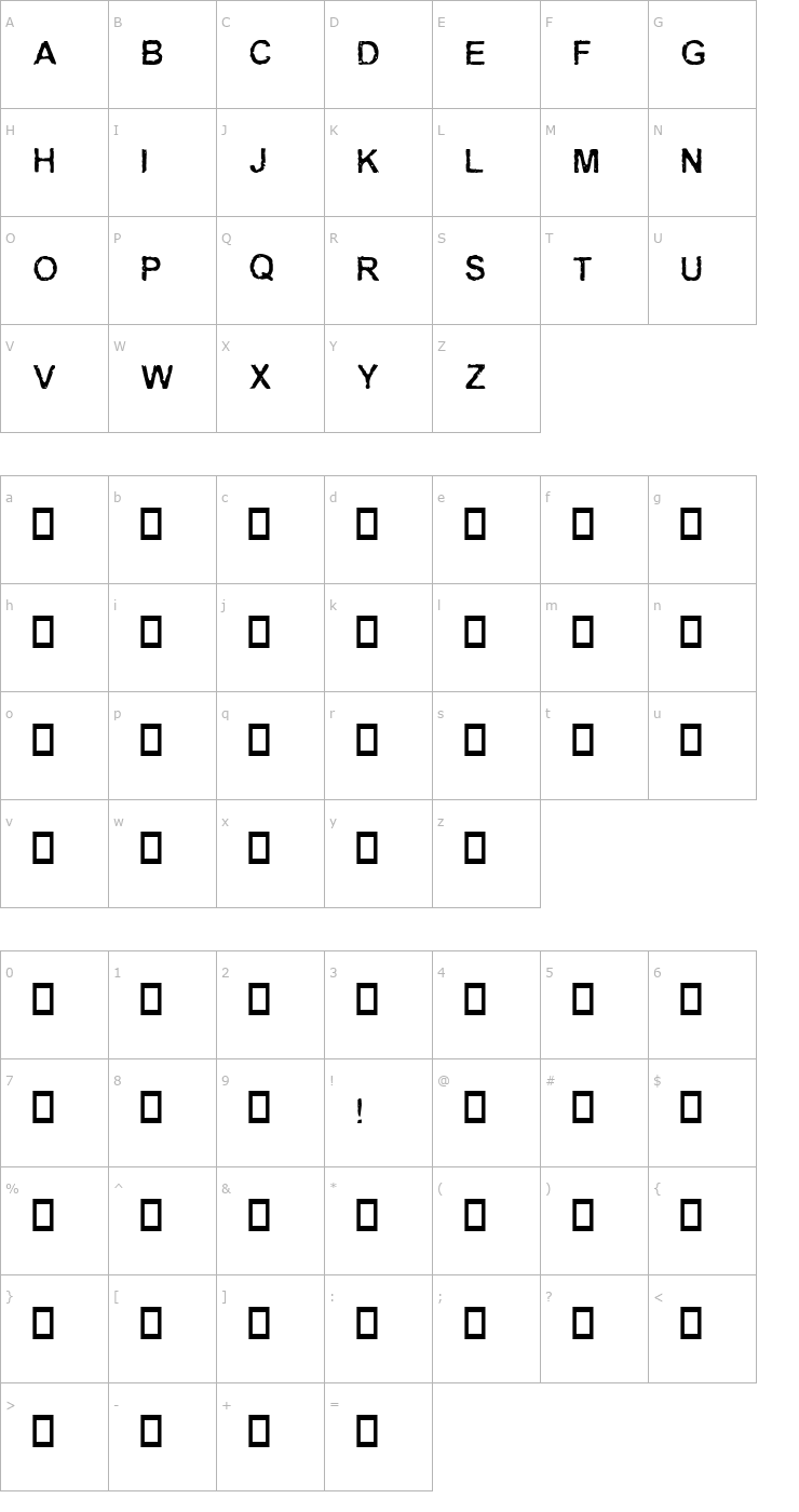 Character Map Stamped! Font