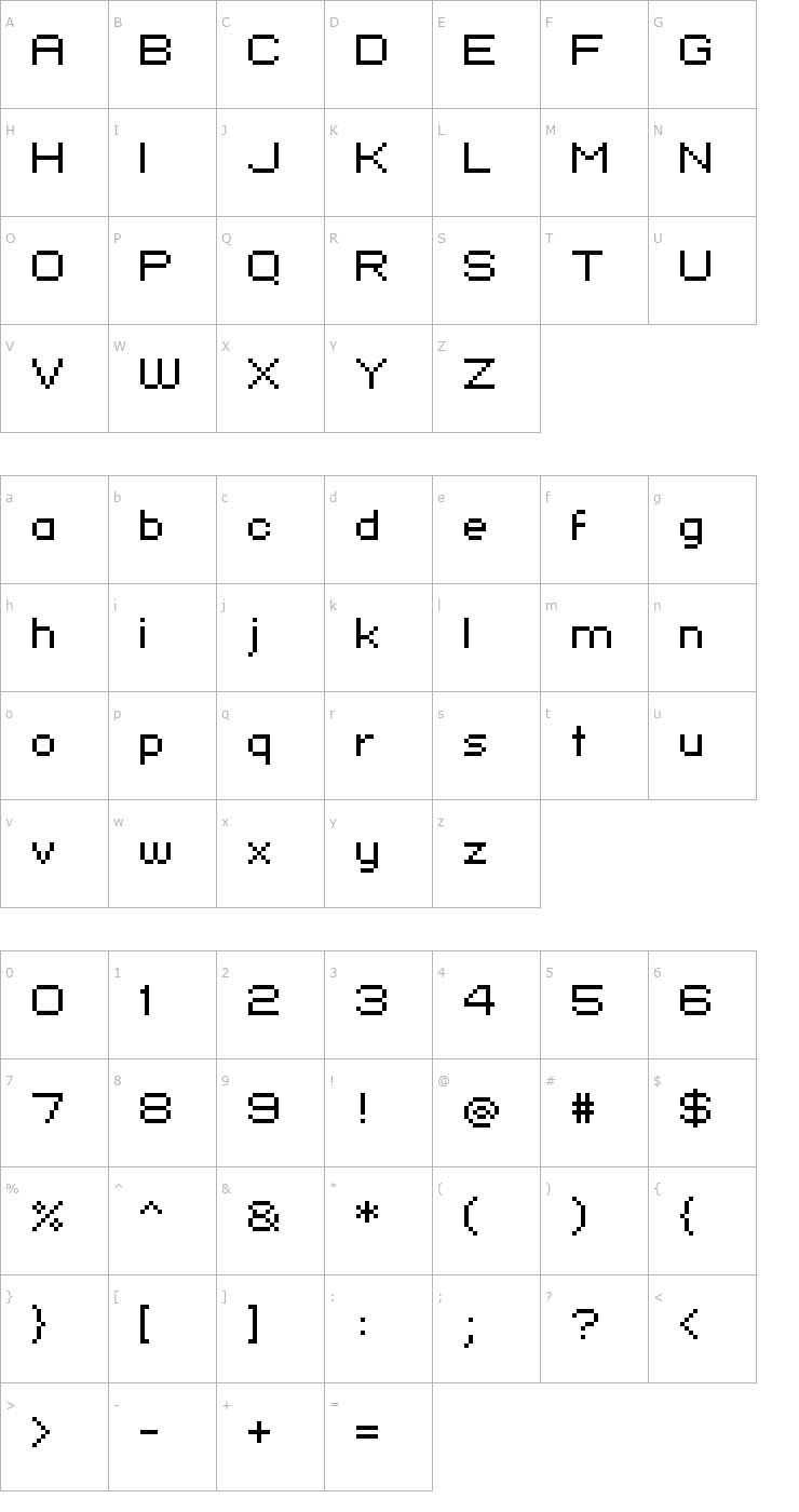 Character Map standard 07_52 Font
