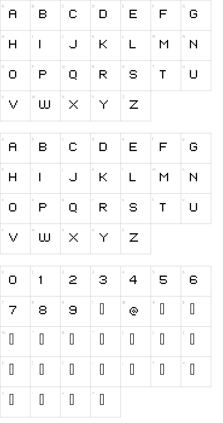 Character Map standard 07_53 Font