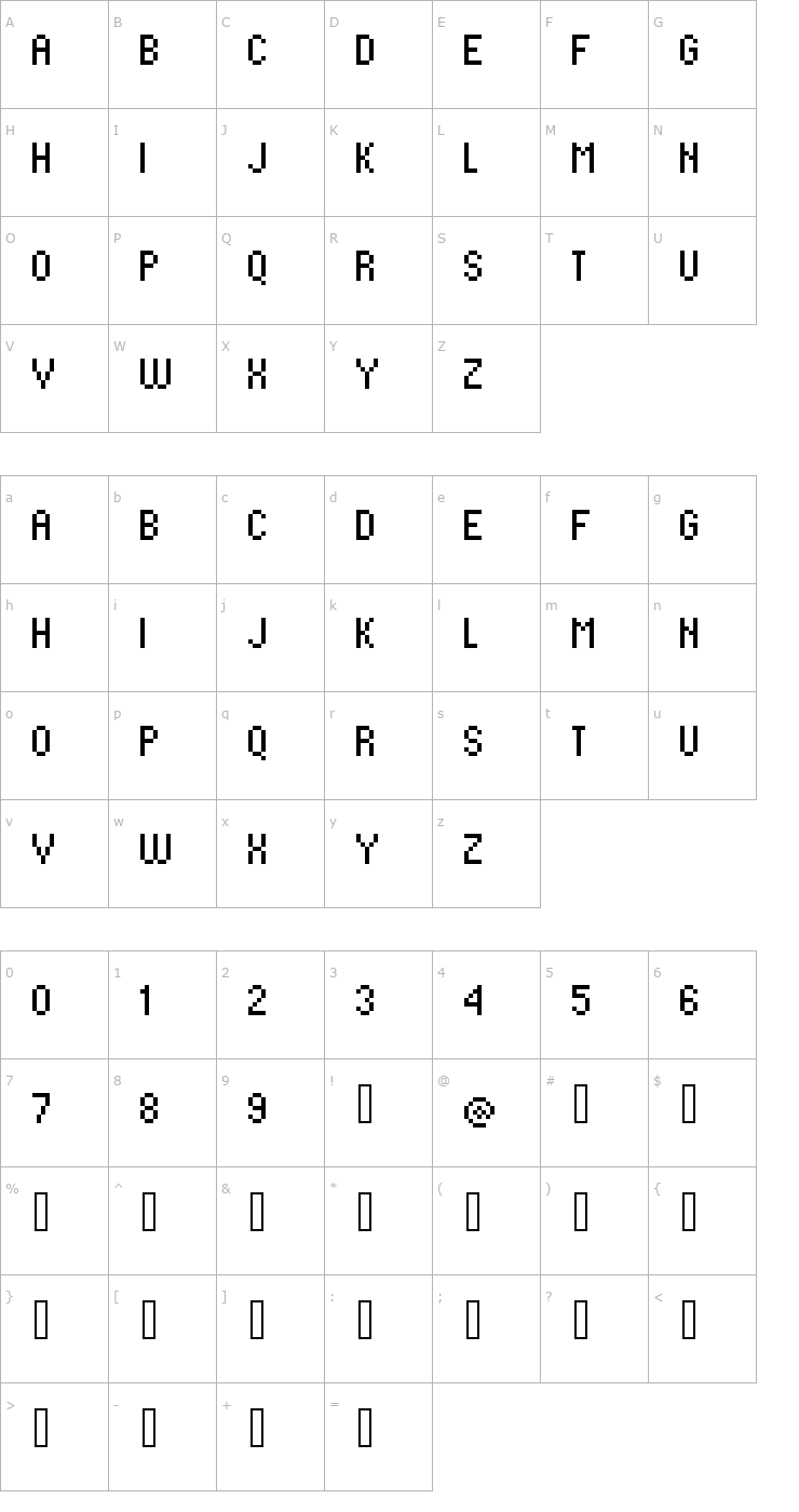 Character Map standard 07_57 Font