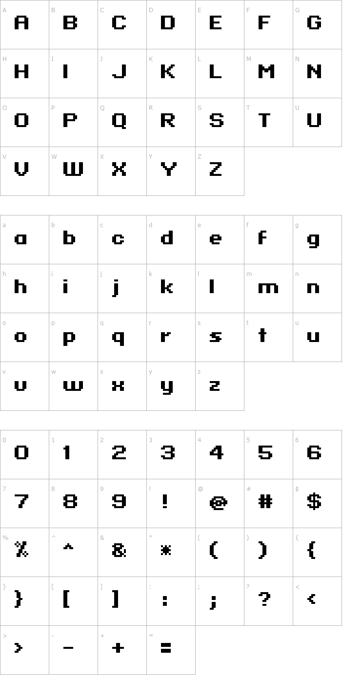 Character Map standard 07_64 Font