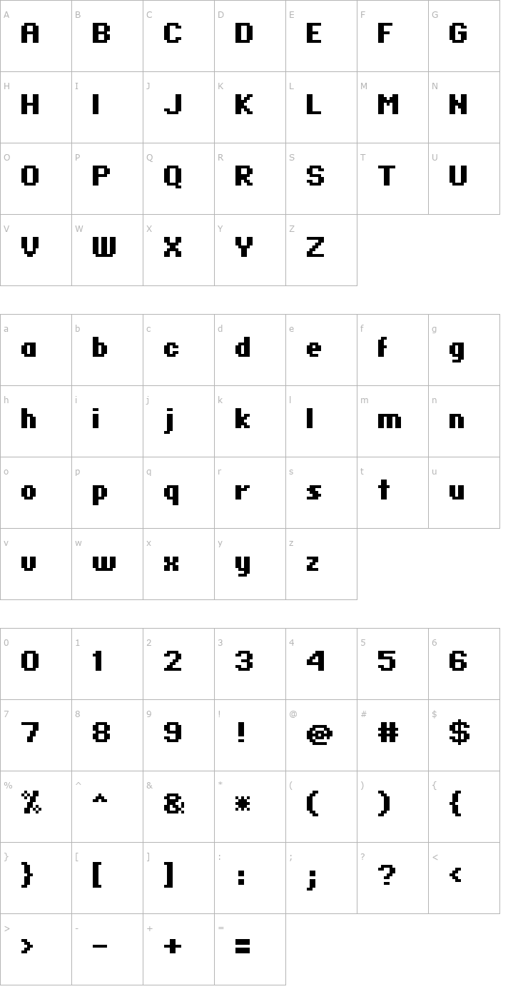 Character Map standard 07_65 Font