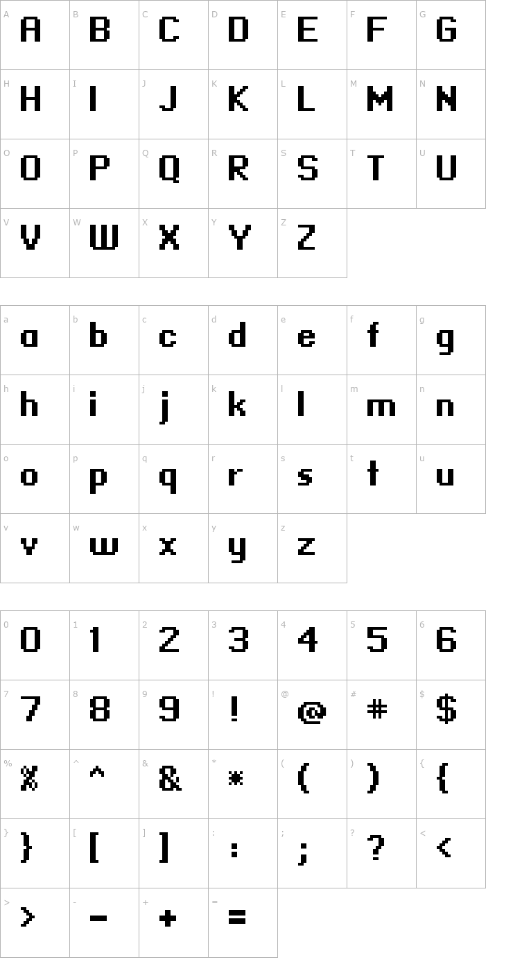 Character Map standard 09_66 Font