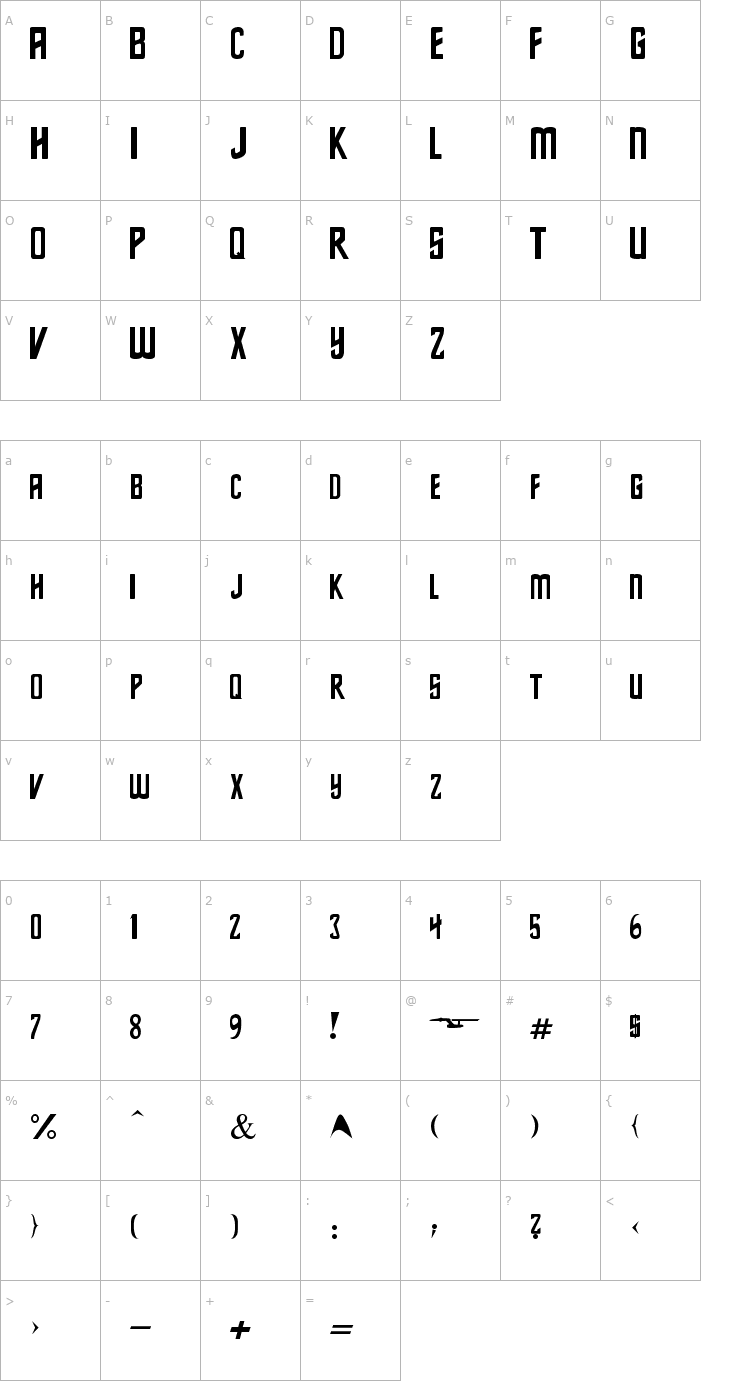 Character Map Star Series Font