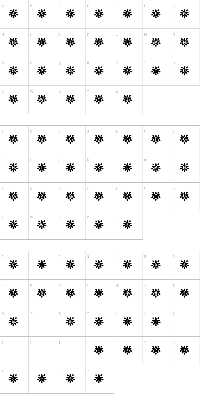 Character Map STAR+STAR (sRB) Font