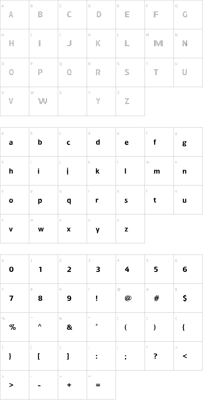 Character Map StarCapitals Font