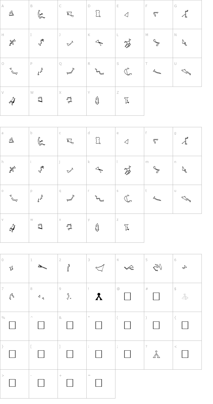 Character Map Stargate SG1 Go ald Font