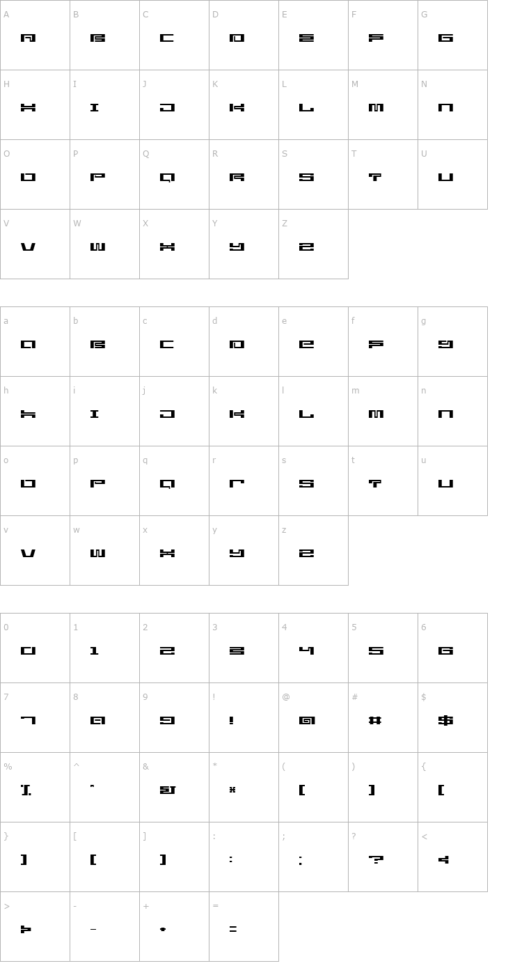 Character Map starlightseed citysightseeing Font