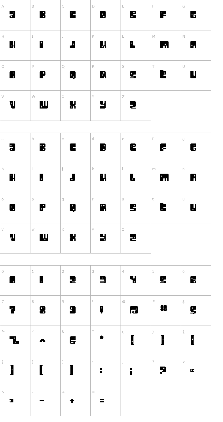 Character Map Starryeyes Font