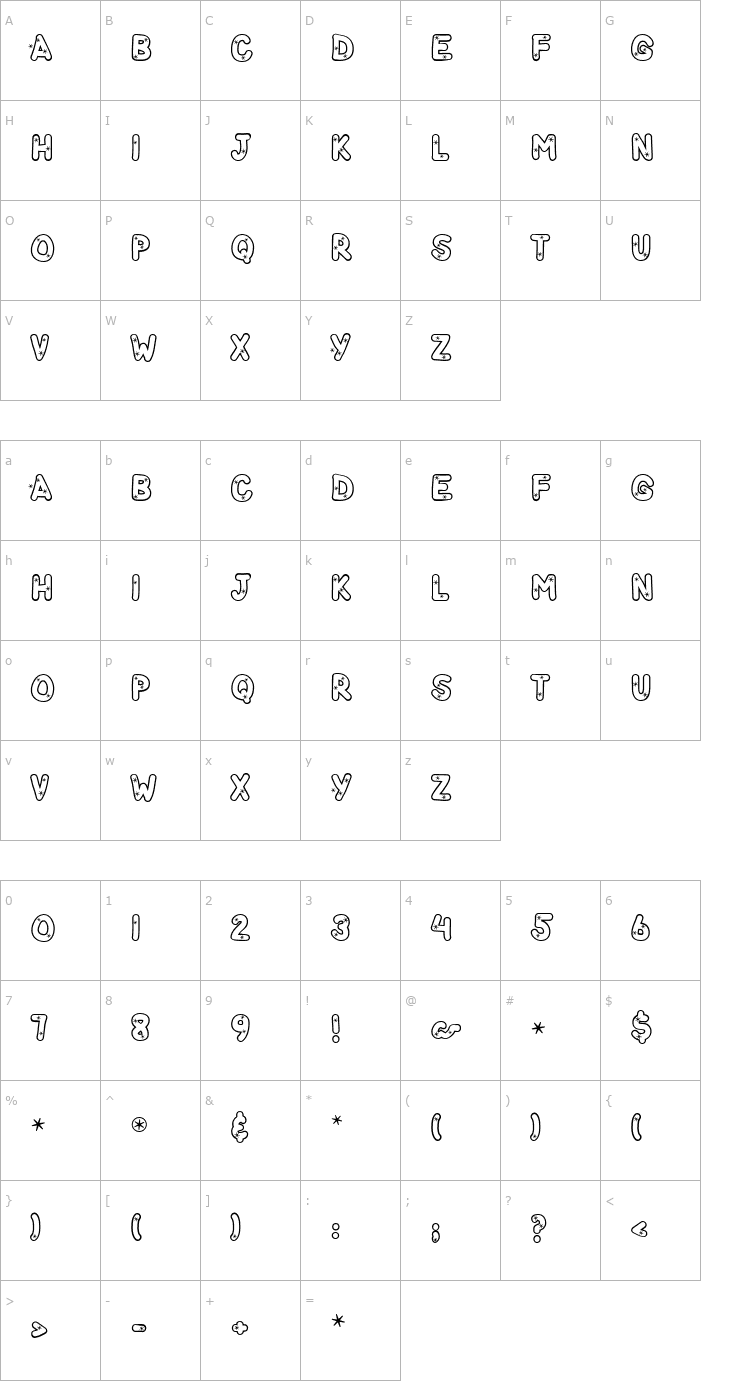 Character Map StarryFHope Font