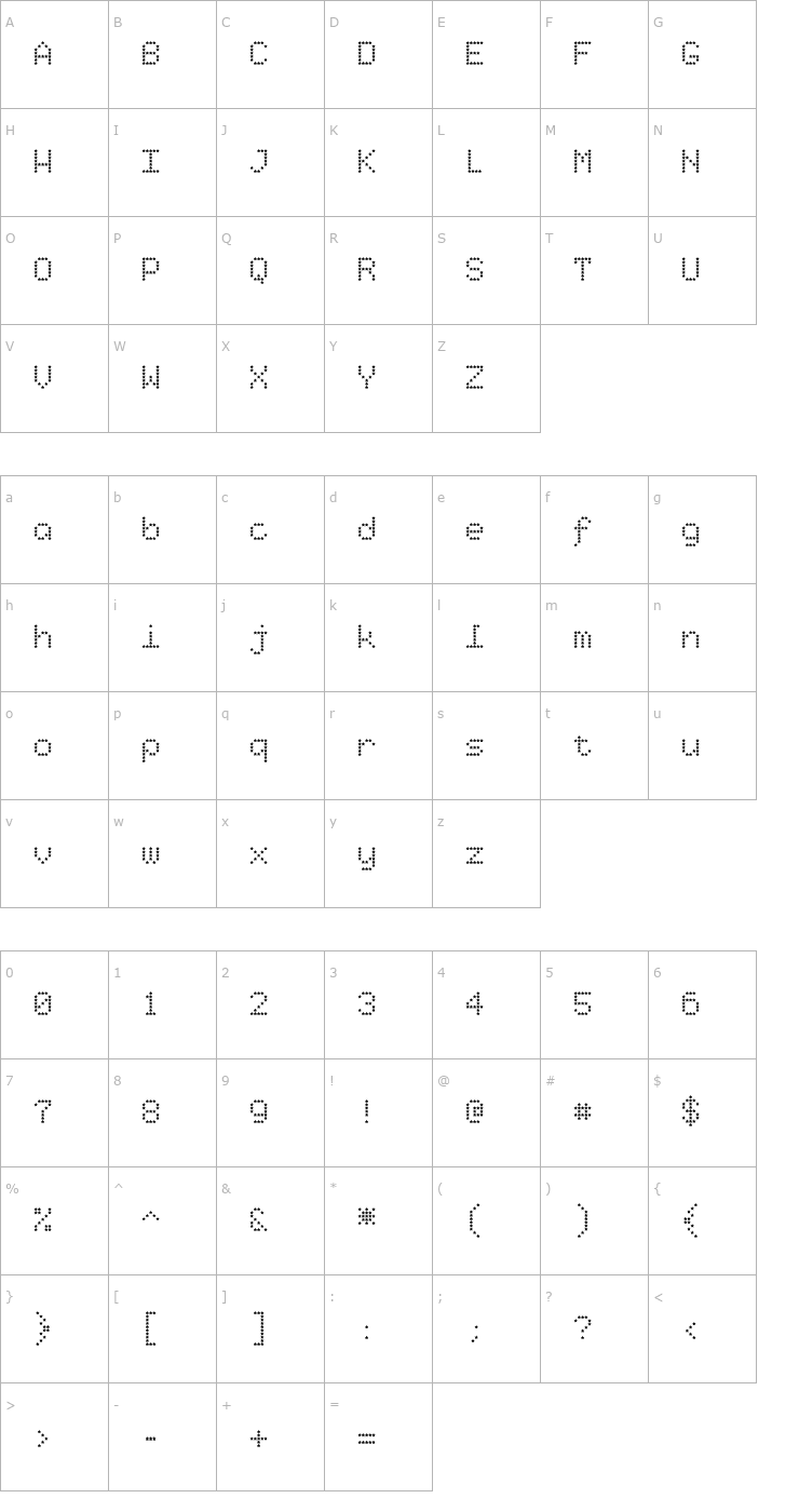 Character Map StarryType Font