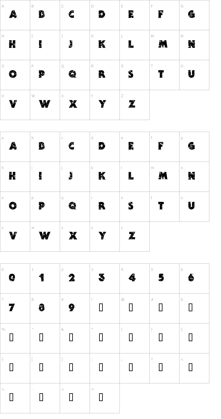 Character Map Stars Font