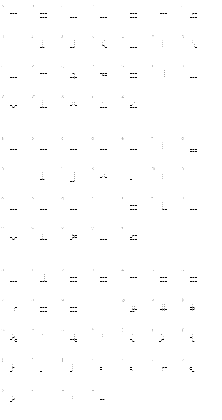 Character Map Stash of Dashes Font