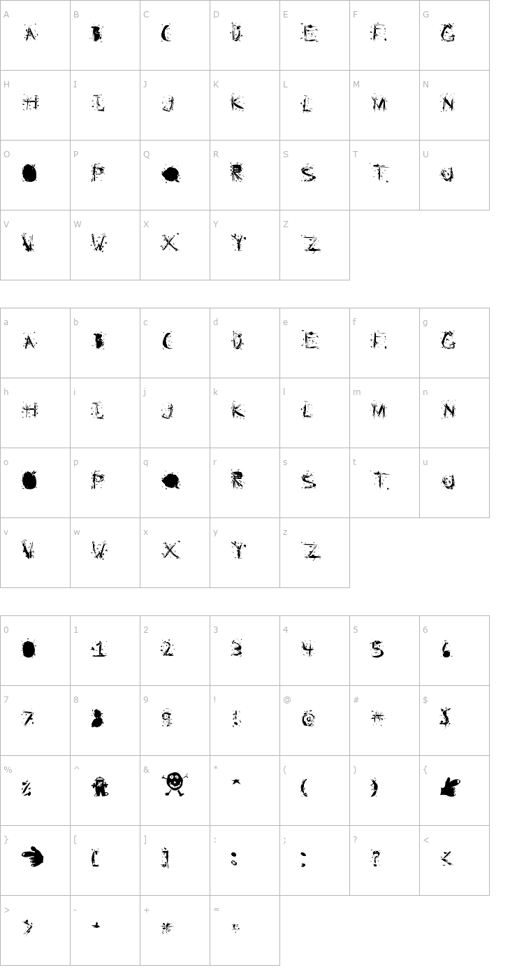 Character Map Static Cling Static Font