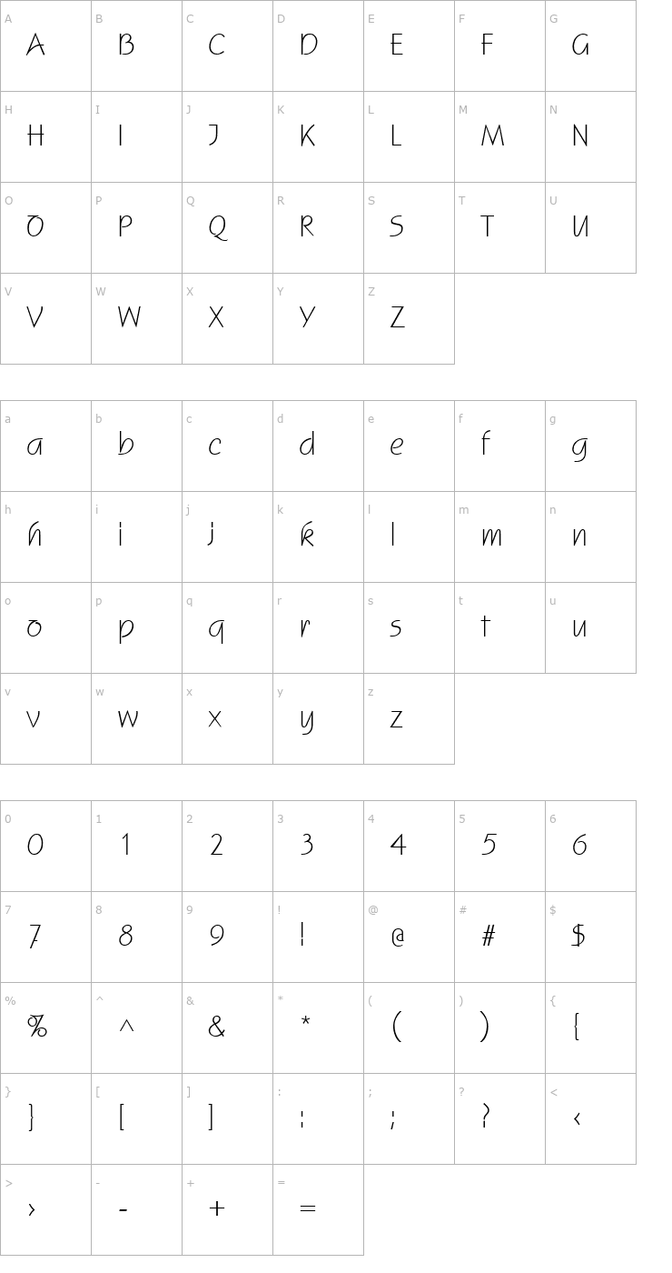 Character Map Status Regular Font