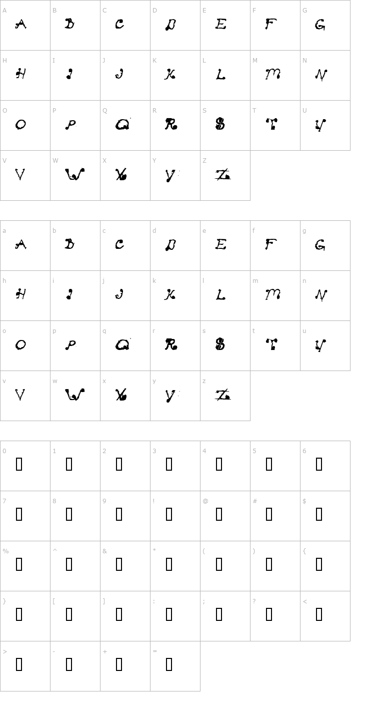 Character Map Stay Clear Font