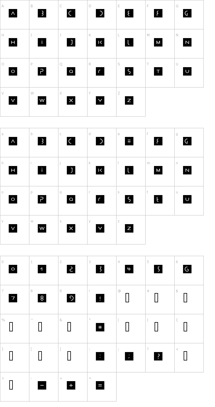 Character Map Stealth Font