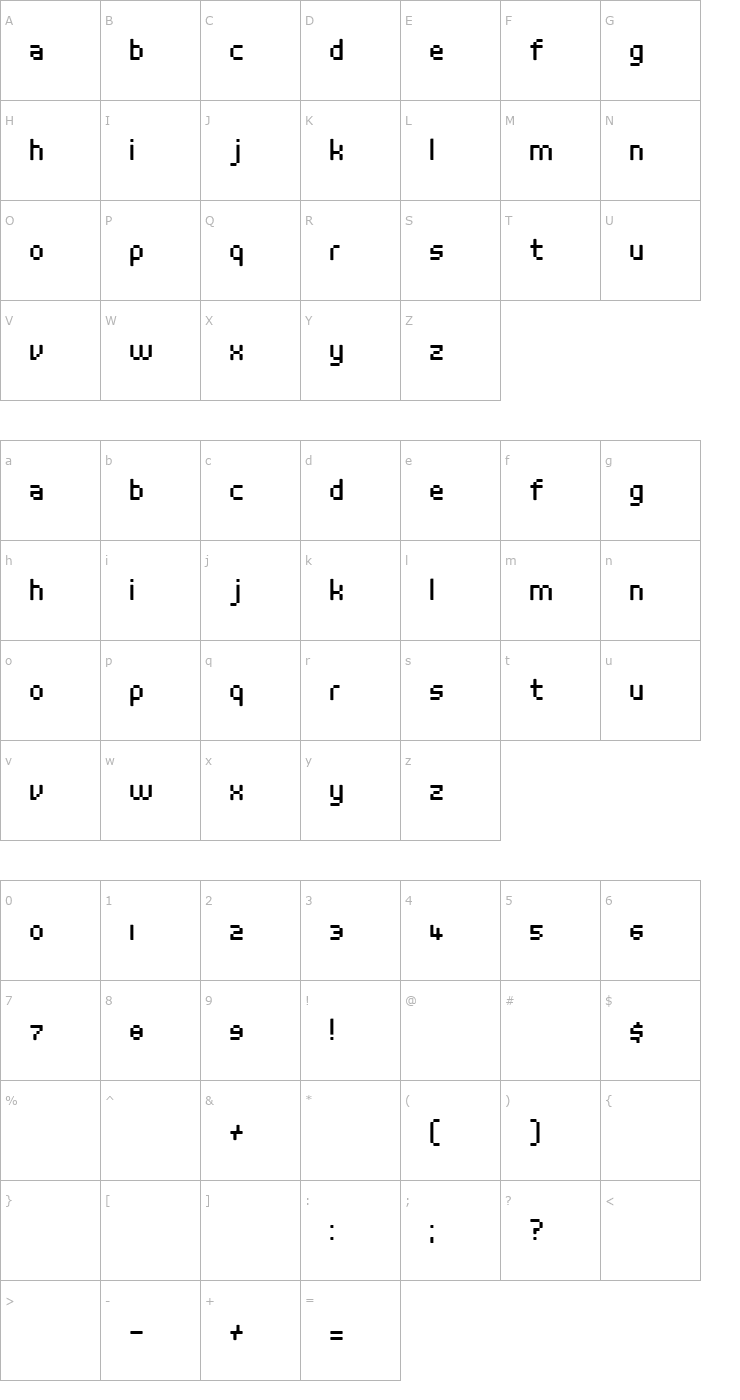 Character Map Stedelijk Font