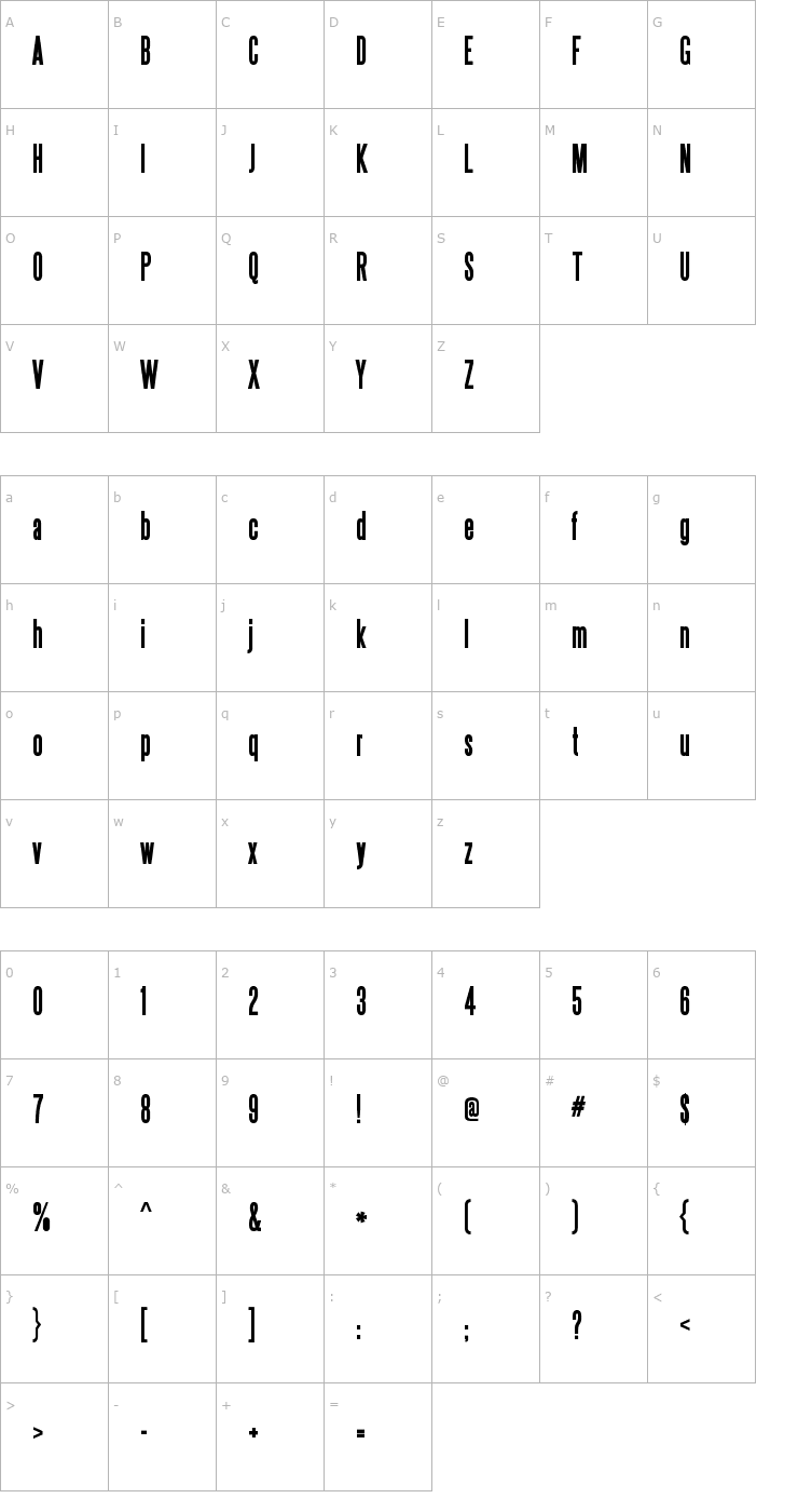 Character Map Steelfish Bold Font