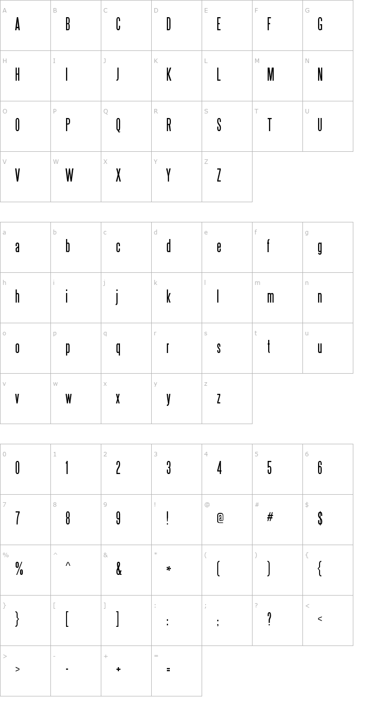 Character Map Steelfish Font