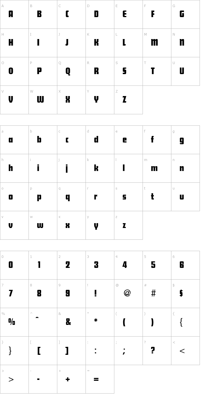 Character Map SteileFunction-Regular Font