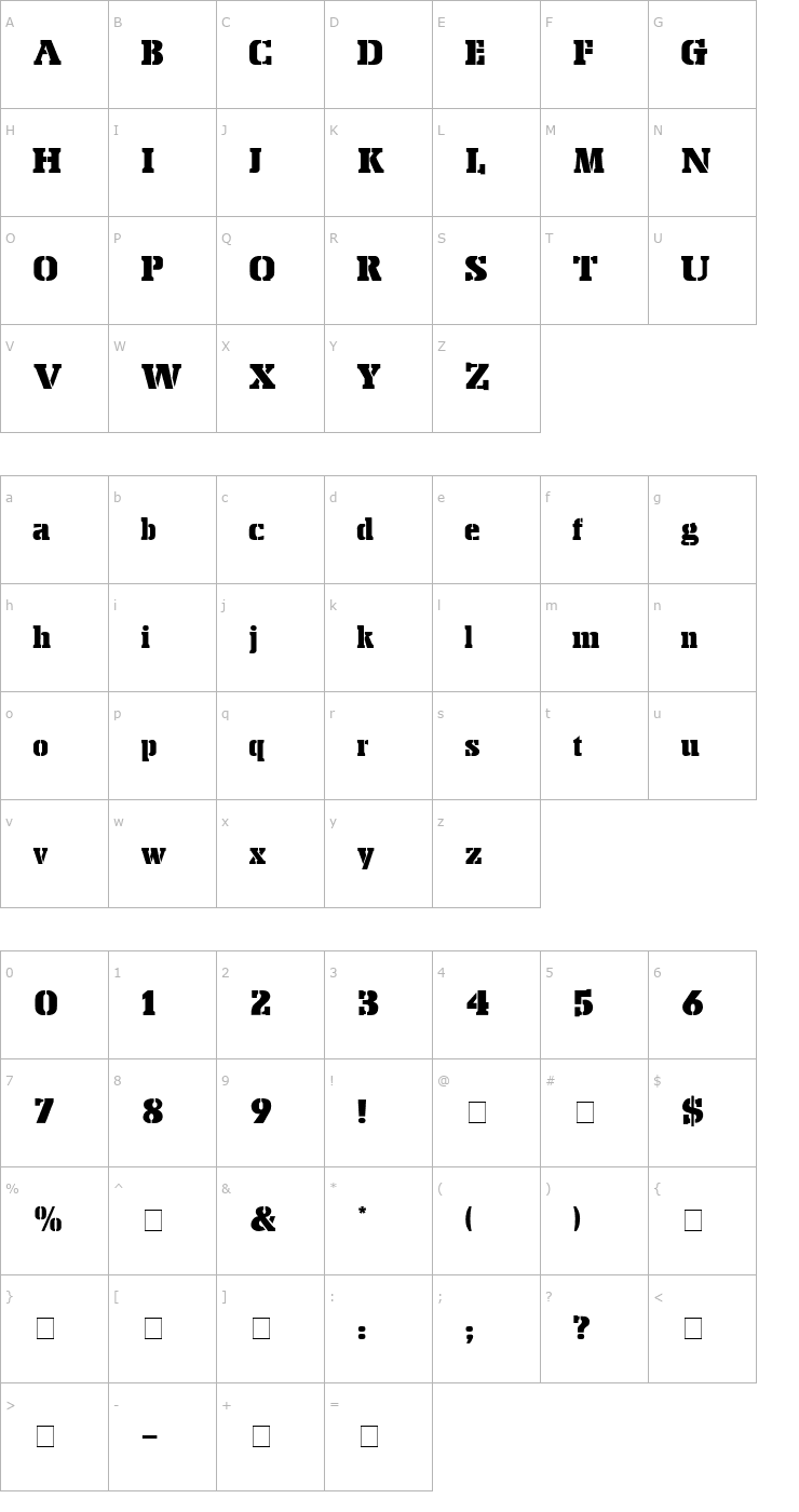 Character Map Stencil Export Font