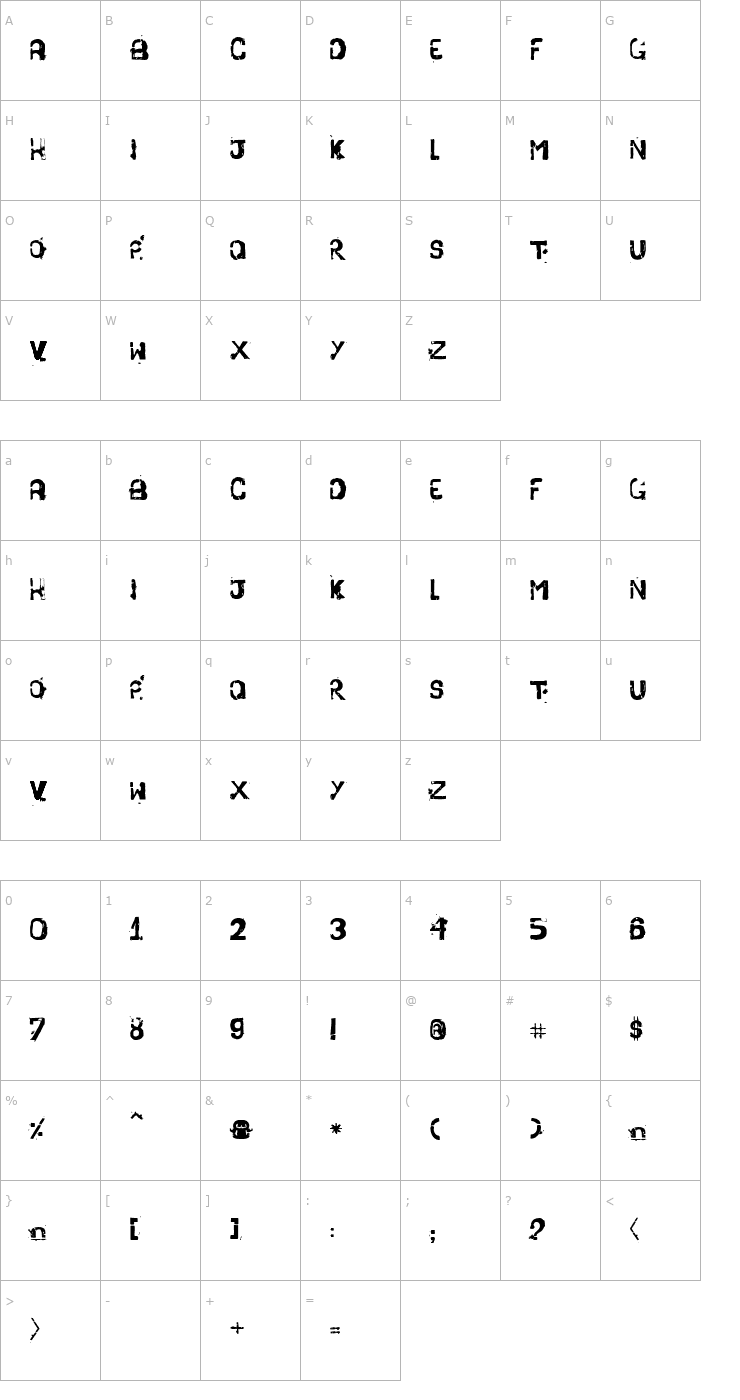 Character Map Stencil Pra Vender Côco Font