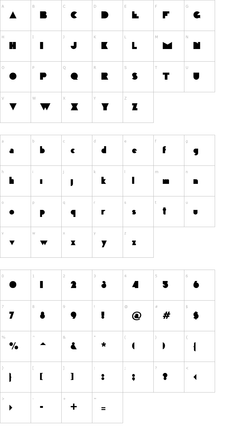 Character Map Steppes TT Font