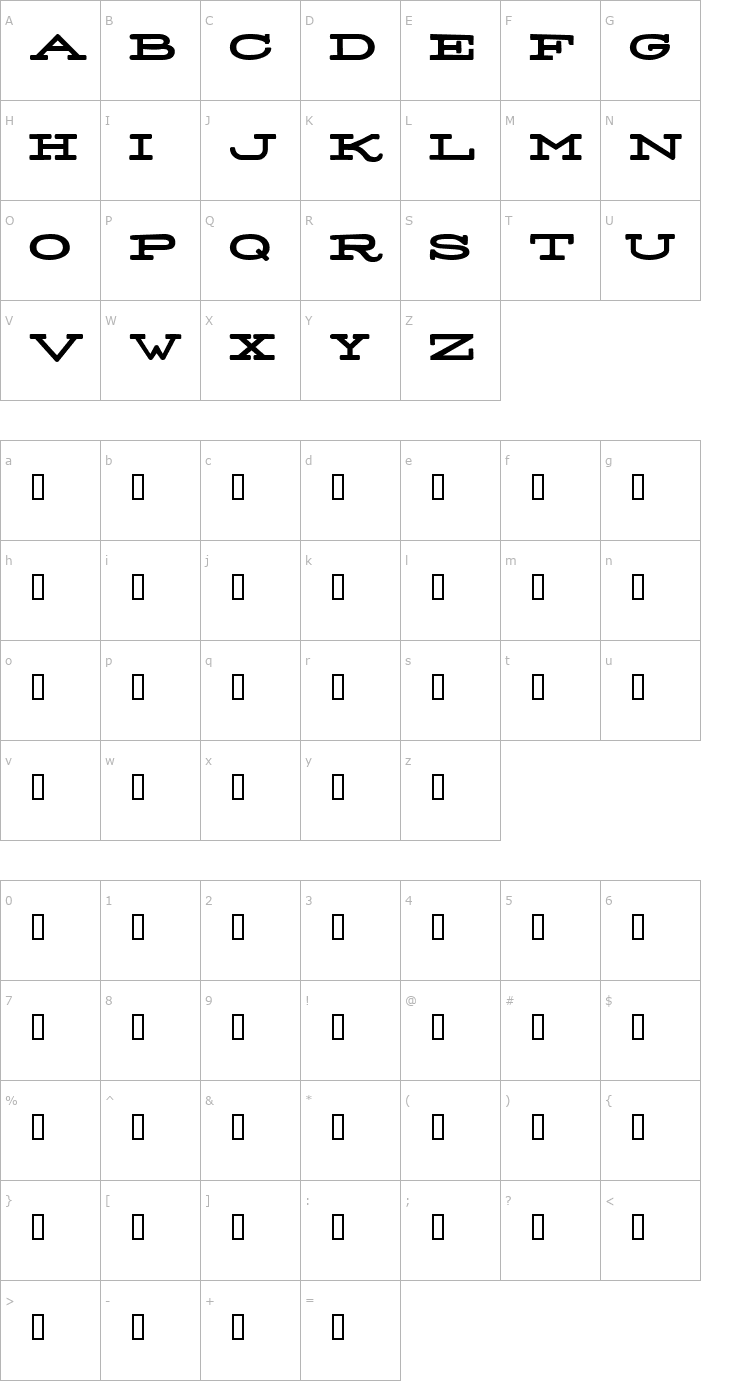 Character Map Stereo Normal Font