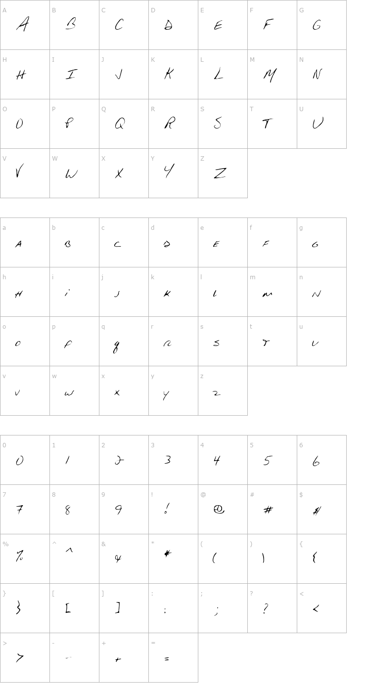 Character Map Stevo Regular Font
